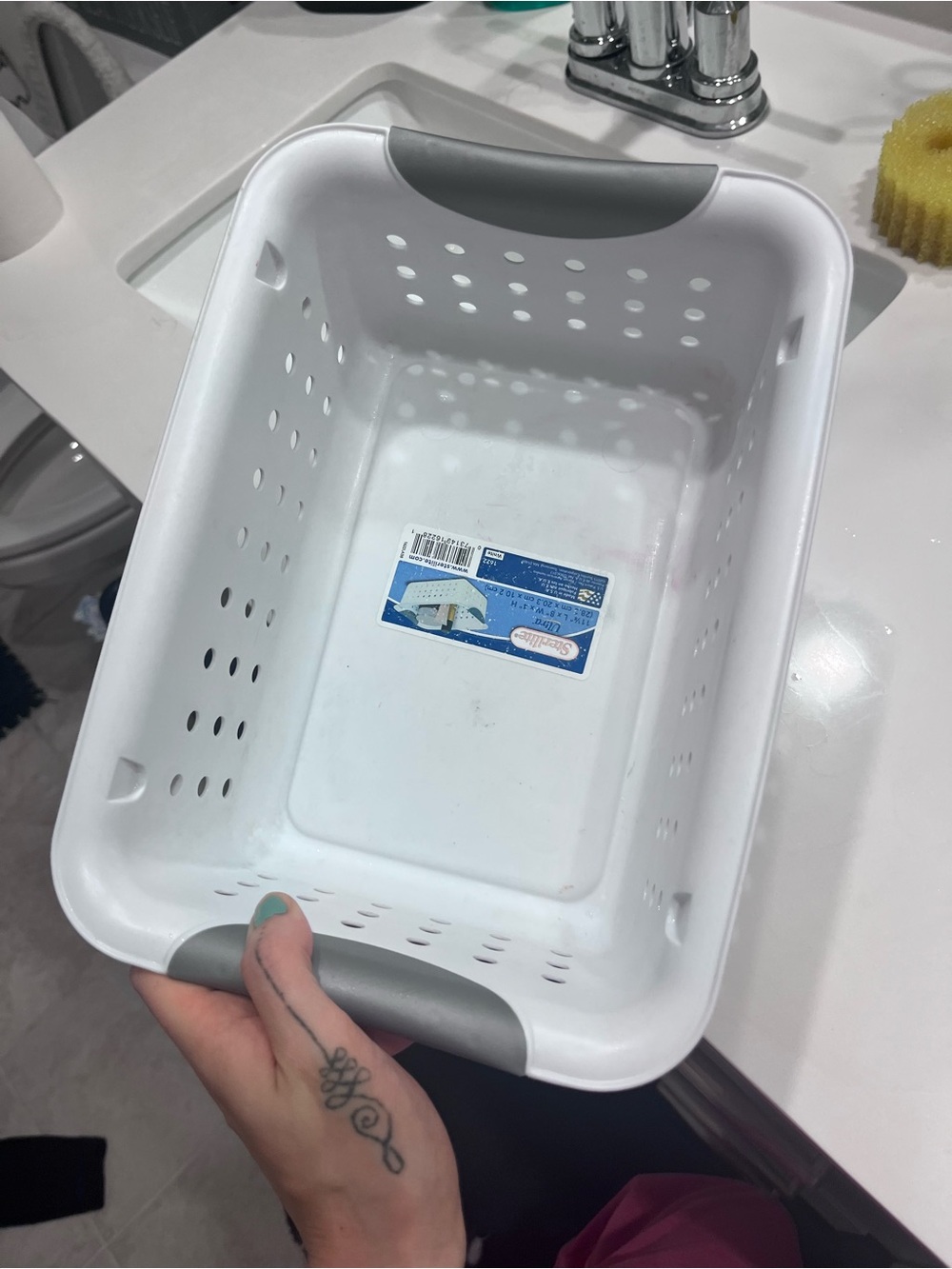 White and Gray Plastic Storage Bin - Home Organization